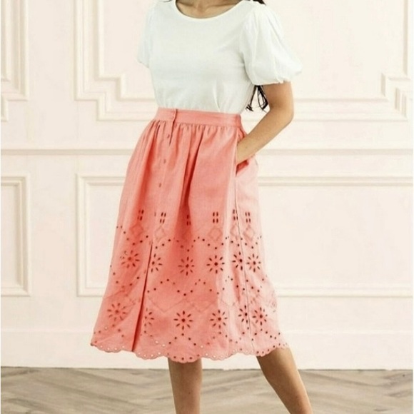 Rachel Parcell black eyelet linen midi skirt - Picture 3 of 6